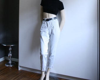 Gianni Versace Couture Light Grey denim pants jeans trousers zippers vintage 1980s