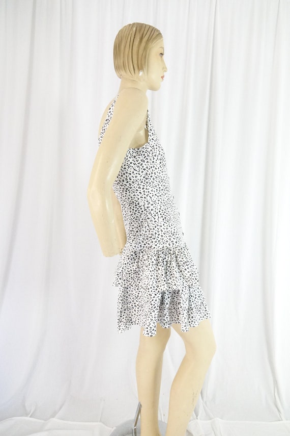 knit leopard print sundress drop waist white blac… - image 8