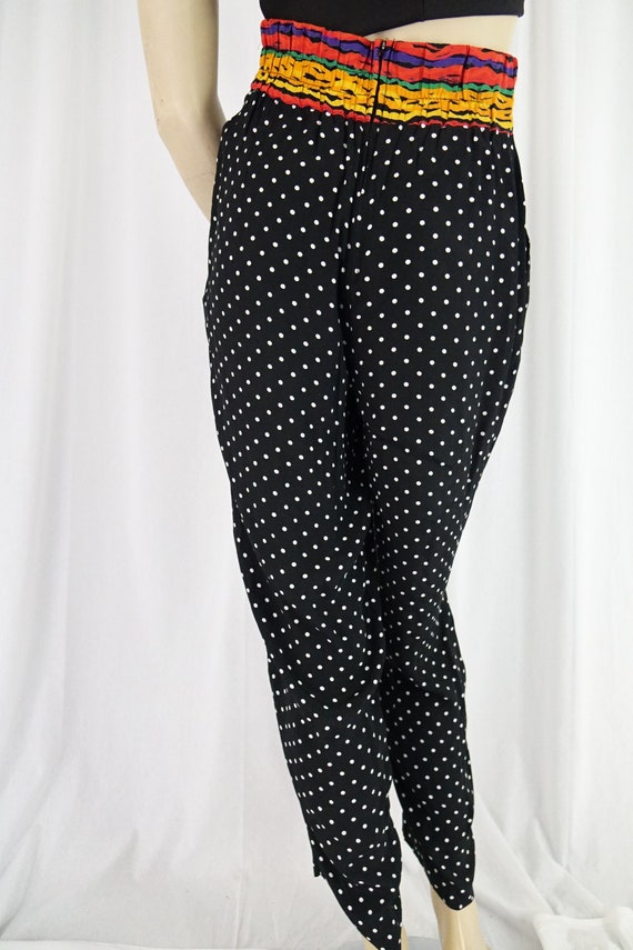 multi colored waistband black white polka dots hi… - image 9