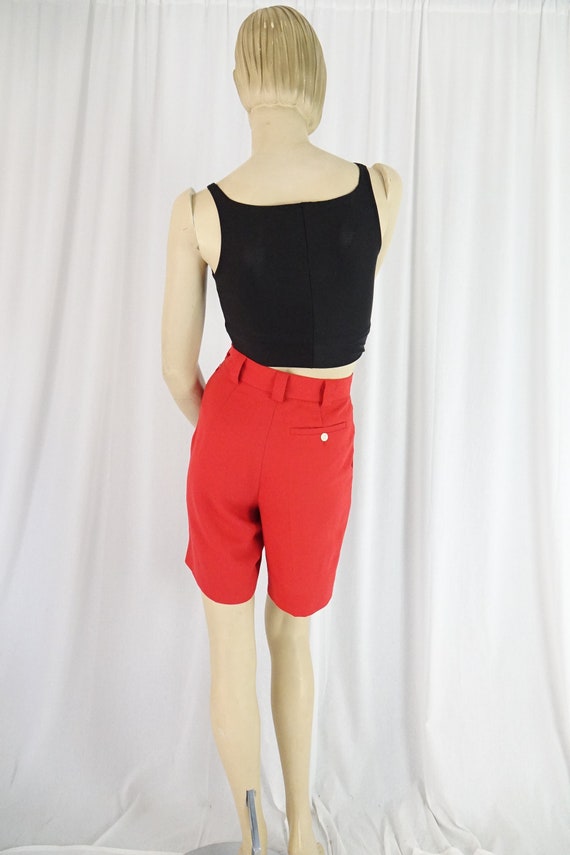 side zip high waist shorts red vintage 1980s 90s … - image 6