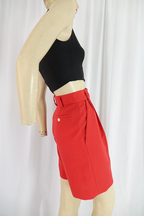 side zip high waist shorts red vintage 1980s 90s … - image 5