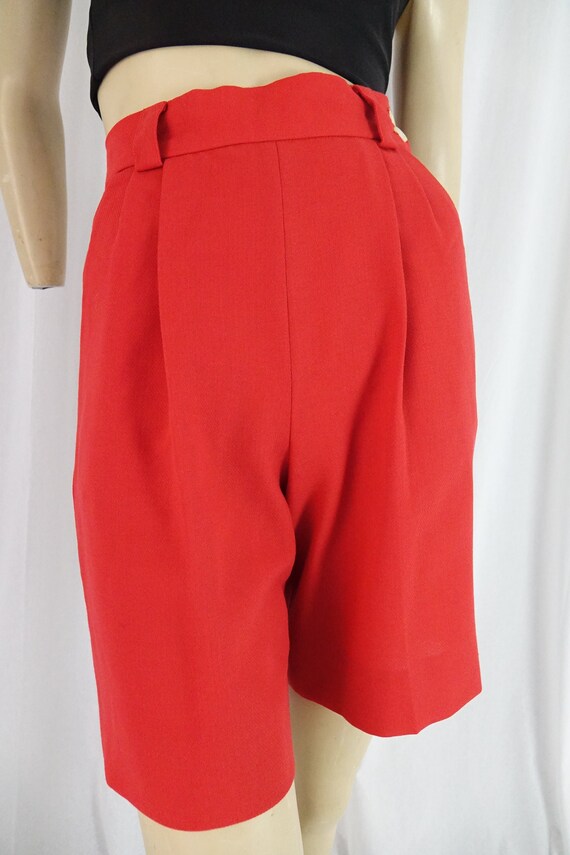 side zip high waist shorts red vintage 1980s 90s … - image 4