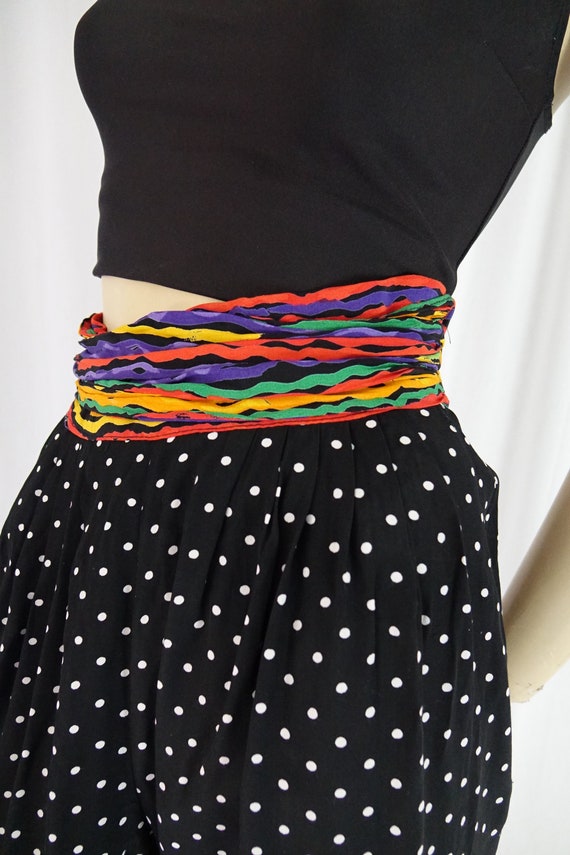 multi colored waistband black white polka dots hi… - image 5