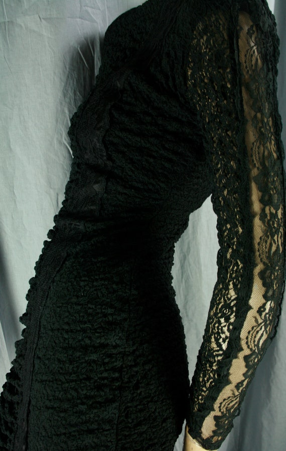 David Howard Climax black lace bodycon bow mini d… - image 4