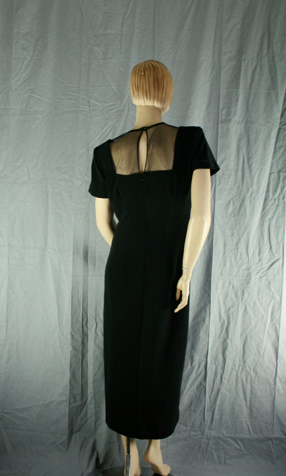 sheer cut out black maxi dress vintage 1990s - image 5