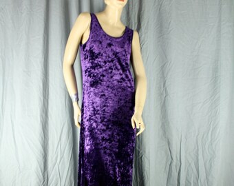 purple crushed velvet maxi dress