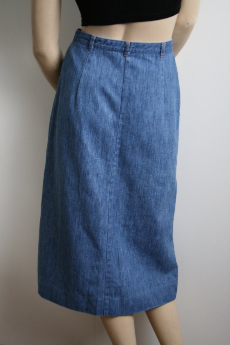 Koret Denim Skirt Union Made in USA Front Slit High Waist Etsy