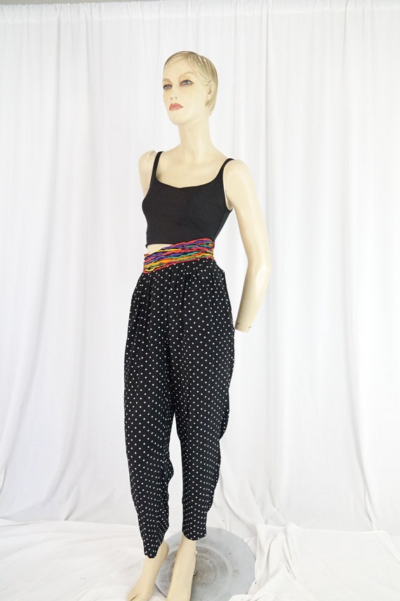 multi colored waistband black white polka dots hi… - image 3