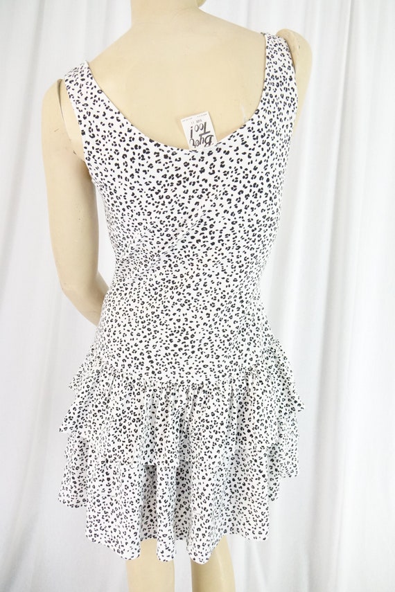 knit leopard print sundress drop waist white blac… - image 5