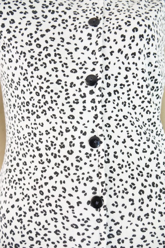 knit leopard print sundress drop waist white blac… - image 7