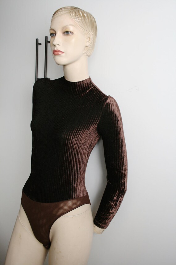 Cosabella Made in Italy Velvet Ribbed Brown Bodysu
