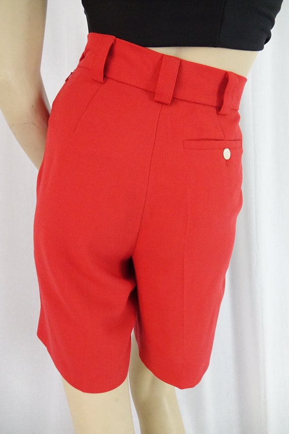 side zip high waist shorts red vintage 1980s 90s … - image 7