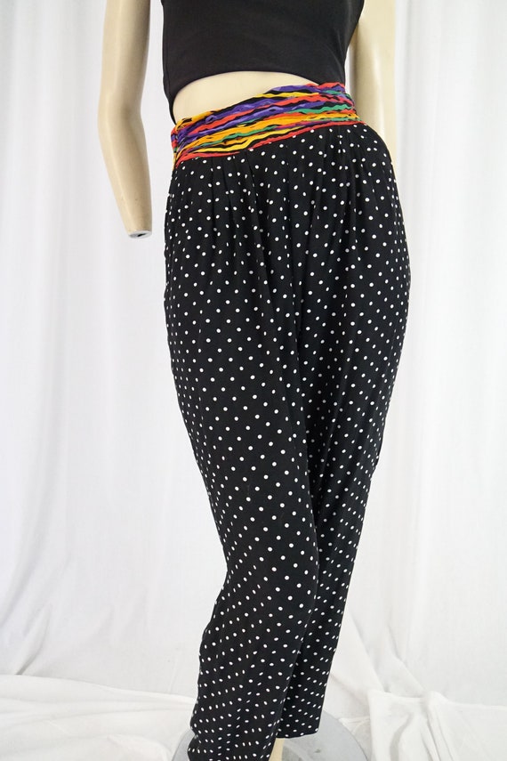 multi colored waistband black white polka dots hi… - image 4