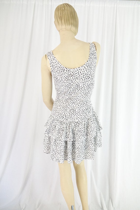 knit leopard print sundress drop waist white blac… - image 6