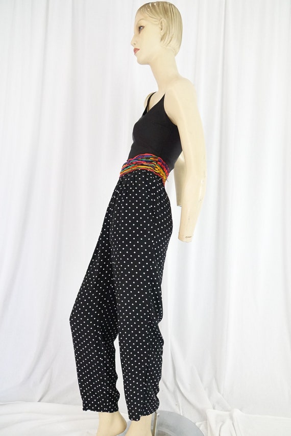 multi colored waistband black white polka dots hi… - image 6