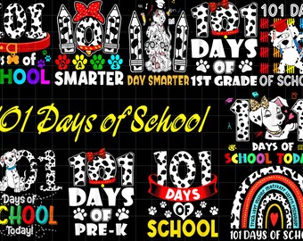 101 Days Of School PNG Bundle, 101 Days of School Dalmatian, Kindergarten PNG, Preschool PNG, 100 Days Of School Png, Digital Download