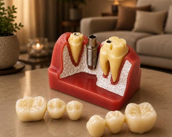 Dental implant model – removable crown bridge demonstration model, dentistry study and teaching aid