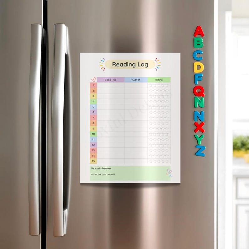 Kids Reading Log Printable | Fun Book Tracker With Star Ratings for ...