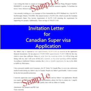Carta de invitación para una súper visa canadiense. Este es uno de los documentos esenciales que el invitante debe proporcionar para una solicitud de súper visa.