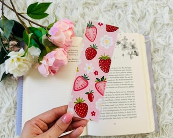 Bookmark Strawberries - Bookmark for Summer - Sweet Bookmark Gift - Bookworm - Reading - Bookie - For all who love to read