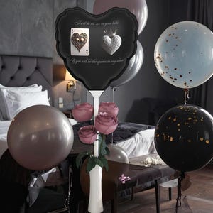 Globo redondo y en forma de corazón, perfecto para celebraciones románticas, decoración de bodas, aniversarios, notas de amor, día de San Valentín y decoración de fiestas.