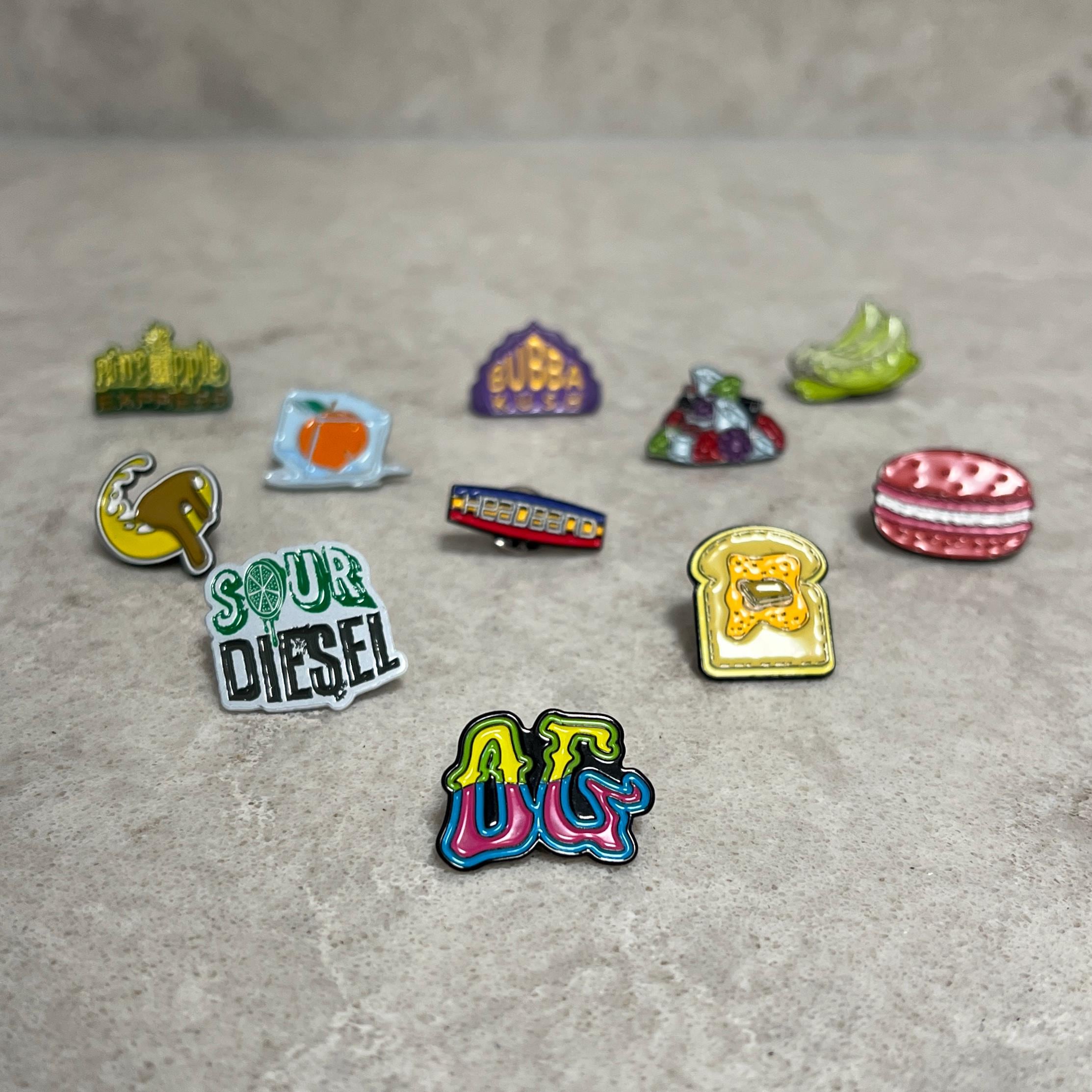Cannabis Strain Art Hard Enamel Pins - Marijuana Lapel/jacket/hat Pin ...