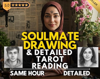 Soulmate Sketch and Tarot Reading, Psychic Art
