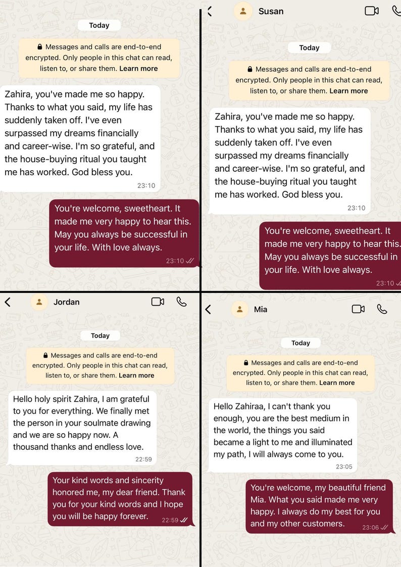 May include: Screenshots of a messaging app showing chat conversations. The messages include text exchanges with names like Susan, Jordan, and Mia. The app's interface displays a chat layout with timestamps and end-to-end encryption notices.