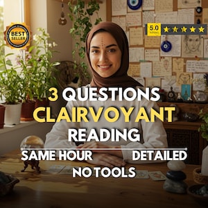 SAME HOUR No Cards Clairvoyant Reading, 3 Question Psychic Reading, SAME Day, Honest Psychic Reading, Spiritual Advices, No Cards No Tools