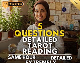 5 Question Psychic Intuitive Medium Reading-Same Hour Reading-fast Tarot-Astrology Insight-Quick Answers-telepathy reading-Psychic Advice
