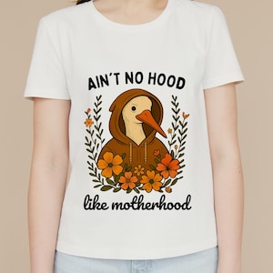 Cigogne drôle maman PNG / Ain't No Hood Like Motherhood / Clipart sublimation fête des mères / Art numérique nouvelle maman / Conception mignonne de maman oiseau