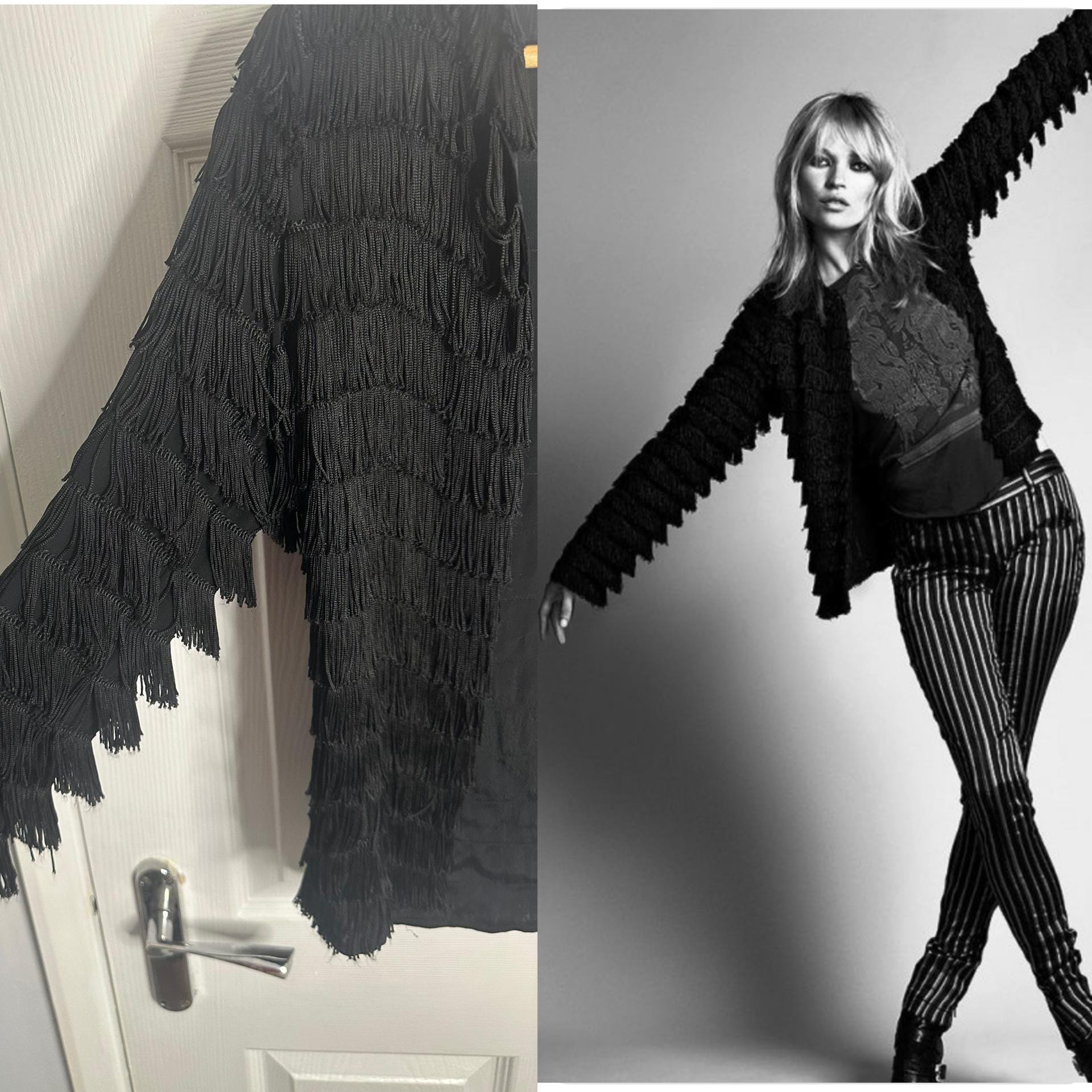 Robe Courte Noire à Pois Suisses Une épaule Kate Moss Pour TopShop - Taille UK10/US6