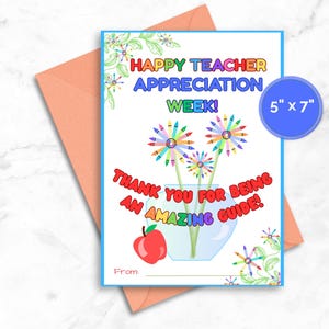 Biglietto di ringraziamento per insegnanti Montessori, regalo stampabile per insegnanti o educatori di asilo nido, regalo per la settimana di ringraziamento per gli insegnanti