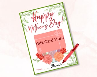 Tarjeta porta tarjetas de regalo (o flores) para el Día de la Madre