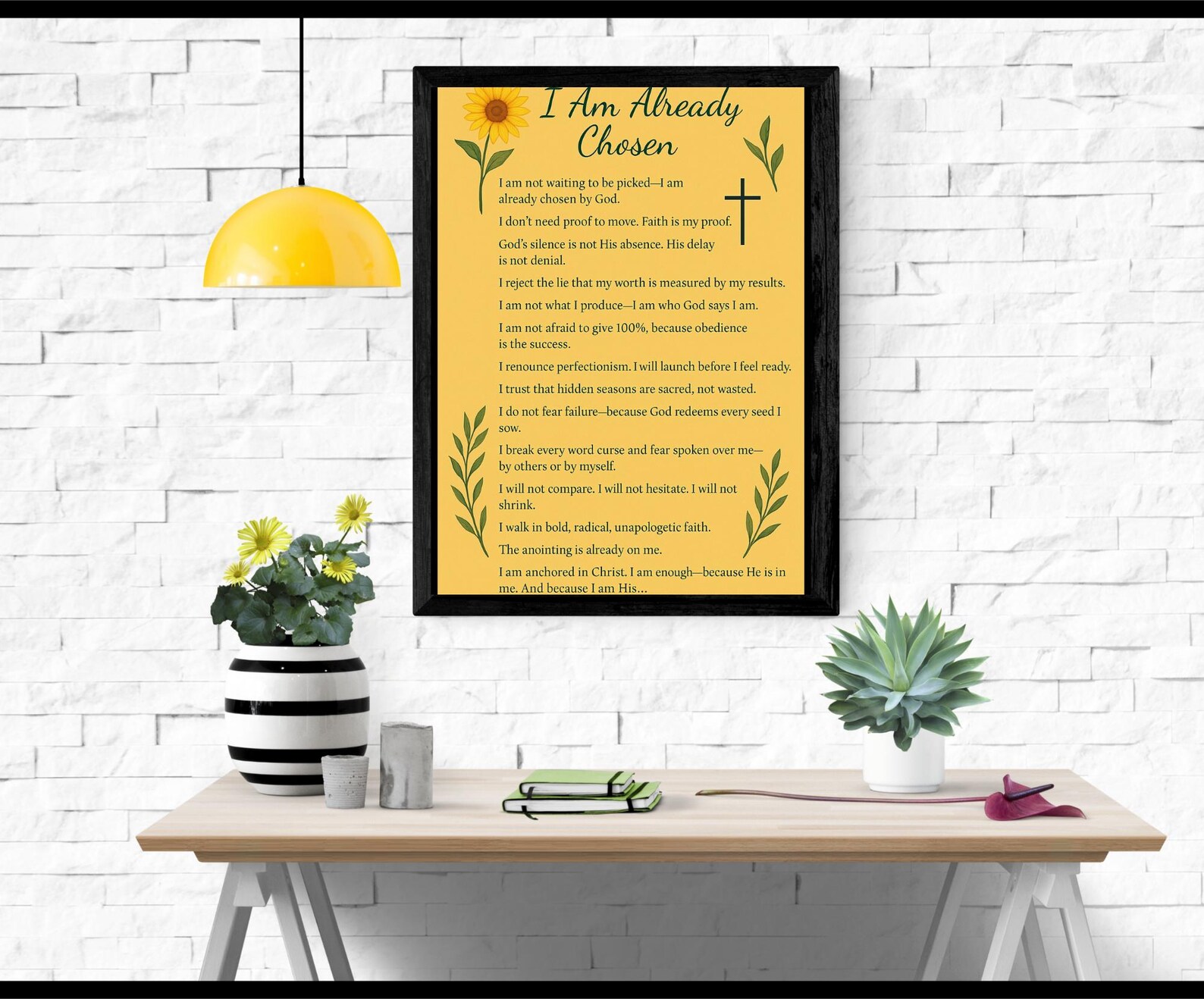 Christian Affirmation Printable Wall Art - 'I Am Already Chosen ...