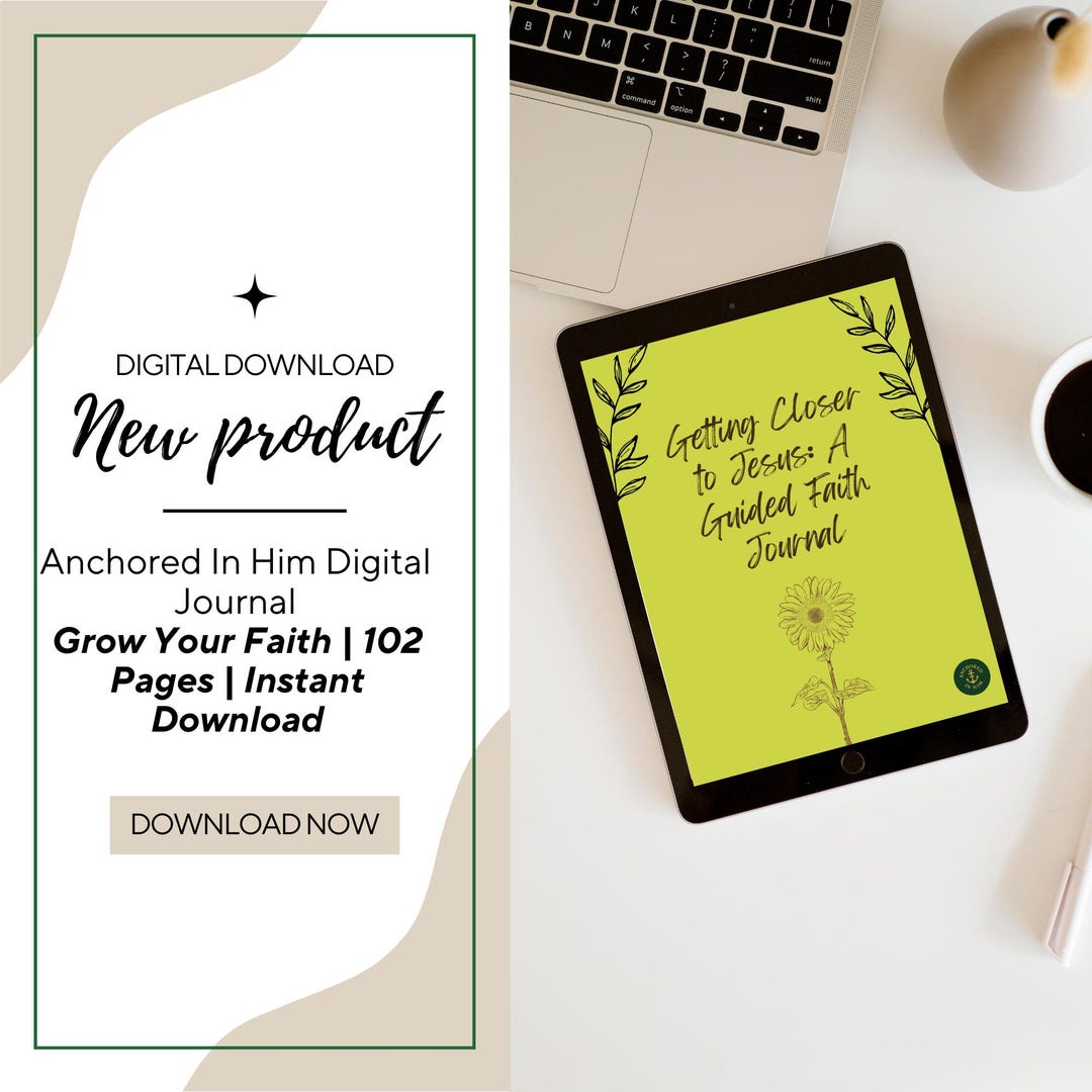 Anchored in Him Faith Journal for Women Updated Digital Download