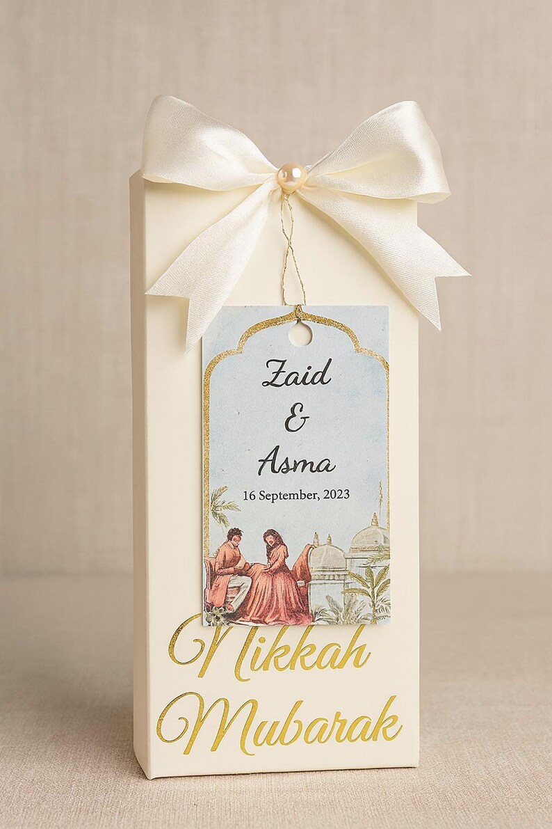 Personalized Nikkah Mubarak Favor Box | Custom Muslim Wedding Gift Box ...