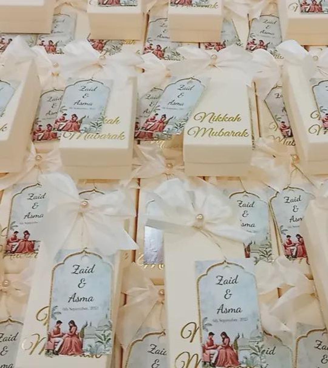 Personalized Nikkah Mubarak Favor Box | Custom Muslim Wedding Gift Box ...