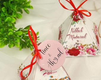 Coffrets Nikkah Mubarak, coffrets cadeaux pyramide florale