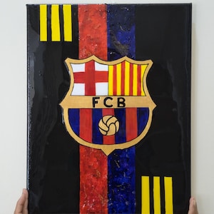 Barcelona FC Resin & Textured Wall Art | Handmade | Unique Gift for Barça Fans