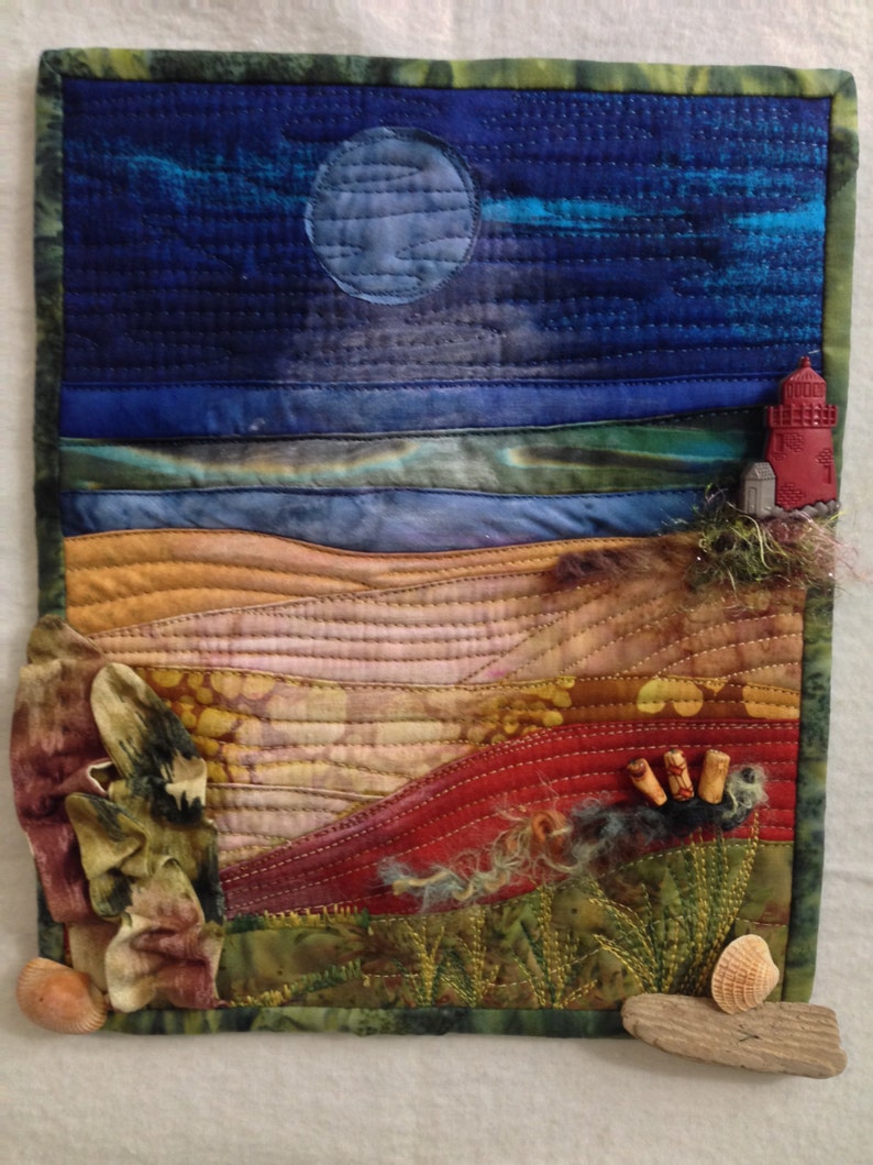 Easy beach vacation art quilt pattern Etsy