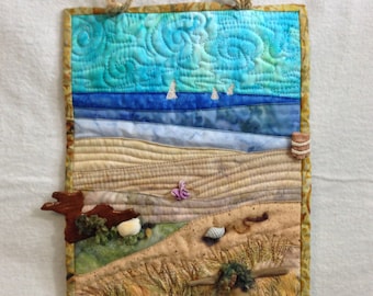 easy beach vacation art quilt pattern