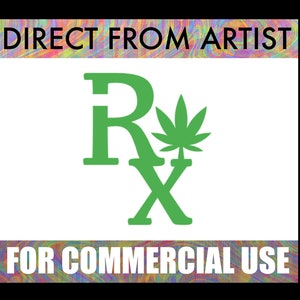 Oryginalny SVG - Medyczna marihuana Recepta Rx Wall Art Wózki do waporyzacji Naklejki na konopie indyjskie Naklejki Koszulki Do druku