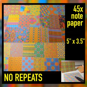 45x feuilles PAPIER boîte à lunch notes d'amour lettres affirmations chasse au trésor papeterie scrapbooking unique coloré motifs lumineux PAS DE RÉPÉTITIONS