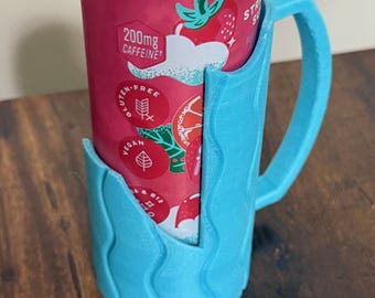 Porta lattine sottile stampato in 3D con manico / Tazza con impugnatura per lattine di energy drink / Adatto a lattine sottili da 355 ml / Disponibile in vari colori / Sconti per acquisti all'ingrosso