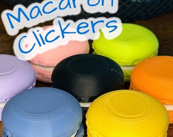 Macaron Fidget Clicker – Cute 3D Printed Toy | Colorful Stress Relief Macaron | Bulk Discounts