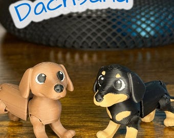 Bassotto articolato flessibile – Cane bassotto giocattolo stampato in 3D con articolazioni mobili e dita dei piedi – Grazioso regalo irrequieto per gli amanti dei cani