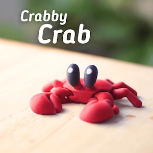 Flexi Articulated Crab – Cute 3D Printed Crabby Toy | Ocean Animal Fidget Gift