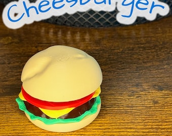 Burger Fidget Clicker - Niedliches 3D Gedrucktes Spielzeug | Cheeseburger Stress Relief Schreibtisch Buddy | Mengenrabatt