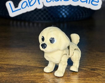 Labradoodle articolato stampato in 3D / Simpatico giocattolo antistress con articolazioni snodabili / Statuetta da scrivania a forma di cucciolo di Doodle / Sconti per acquisti all'ingrosso disponibili